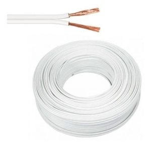 Cable 2x24 Color Blanco Awg Paralelo Rollo 100 